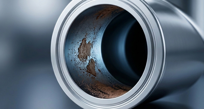 el polvo se acumula y se "cementa" con la humedad